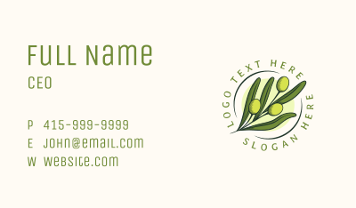 Natural Olive Fruit Business Card Image Preview