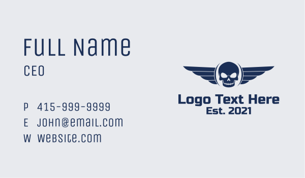 Gaming Wing Skull Business Card Design Image Preview