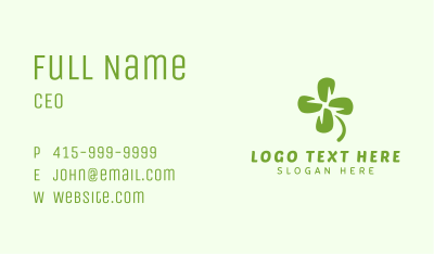 Four Leaf Clover Luck Business Card Image Preview