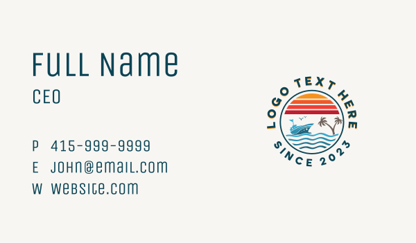 Ocean Travel Cruise  Business Card Design Image Preview