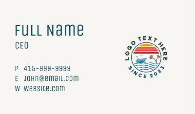 Ocean Travel Cruise  Business Card Image Preview