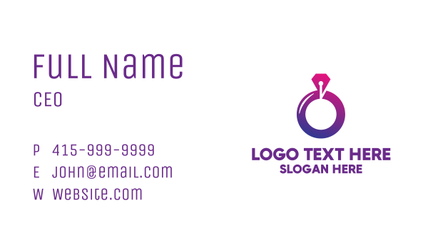 Purple Diamond Ring Jewelry Business Card Design Image Preview