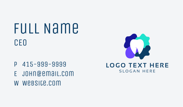 Mosaic Dental Tooth Business Card Design Image Preview