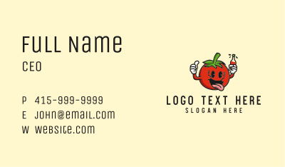 Tomato Sauce Mascot Business Card