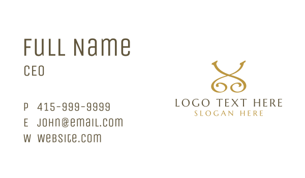 Golden Luxury Letter X Business Card Design Image Preview
