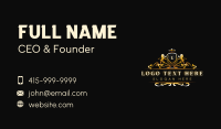 Luxury Lion Crown Shield Business Card Design