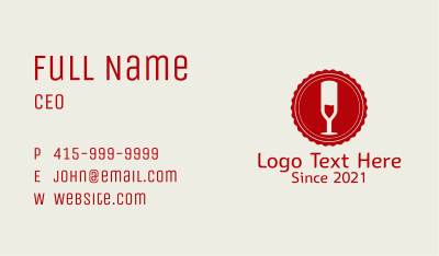 Wine Sommelier Badge  Business Card