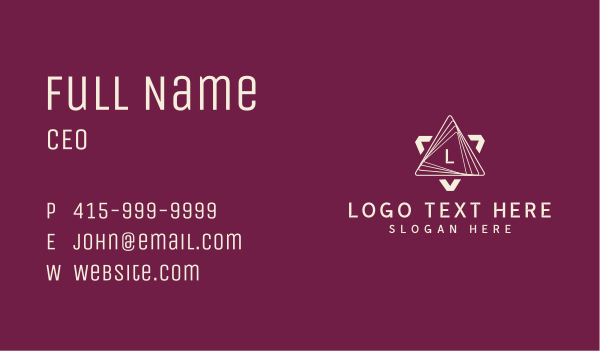 Cyber Tech Triangle Business Card Design Image Preview