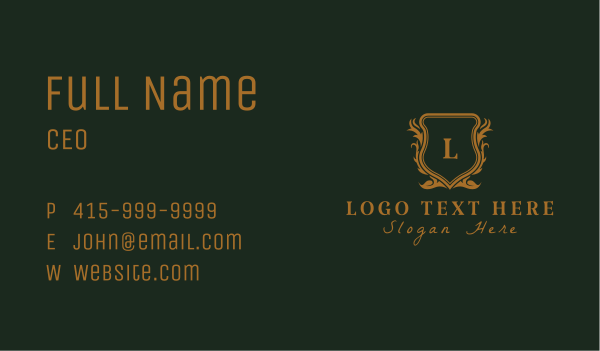 Shield Wreath Royalty Business Card Design Image Preview