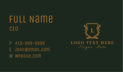 Shield Wreath Royalty Business Card Image Preview