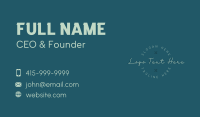 Cursive Underline Leaf Wordmark Business Card Preview