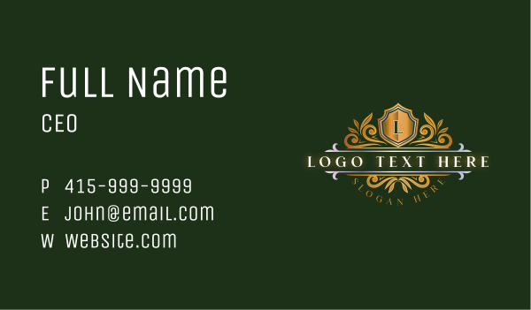 Premium Crest Ornament Business Card Design Image Preview