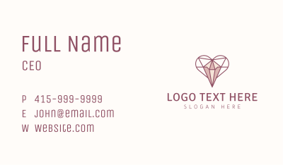 Jewelry Heart Diamond Business Card Image Preview