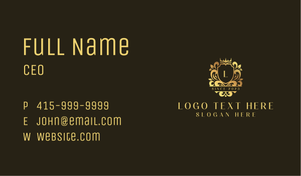 Royalty Luxury Shield Business Card Design Image Preview