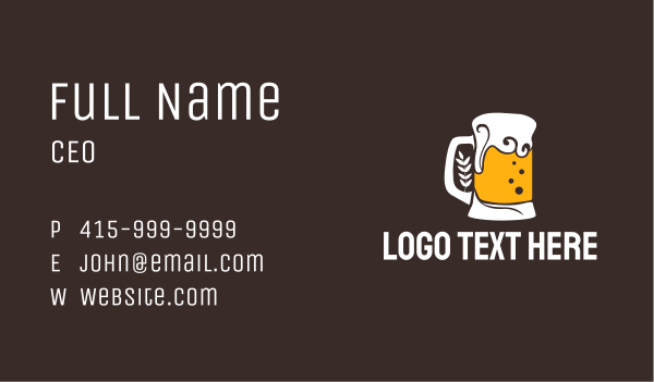 Pattern Beer Glass  Business Card Design Image Preview