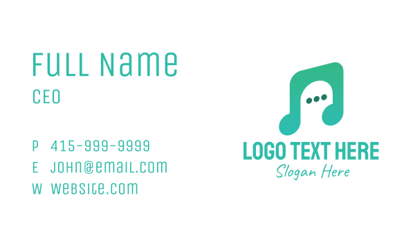 Music Chat App Business Card Design