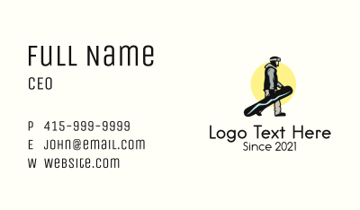 Sunset Snowboarder Guy Business Card Image Preview
