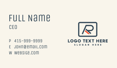 Industrial Utility Letter R Business Card