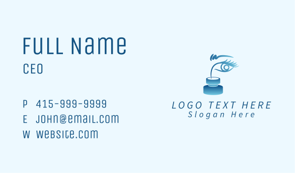 Blue Eye Quill Ink Business Card Design Image Preview