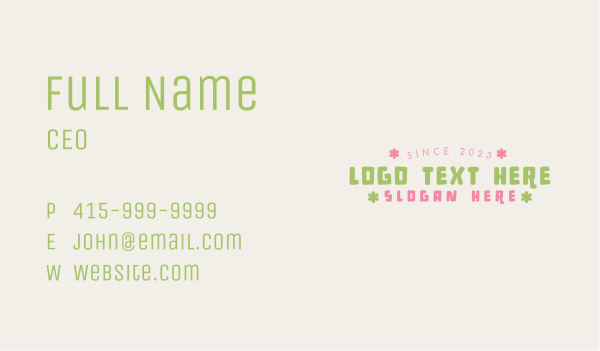 Colorful Playful Wordmark Business Card Design Image Preview