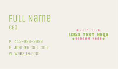 Colorful Playful Wordmark Business Card Image Preview