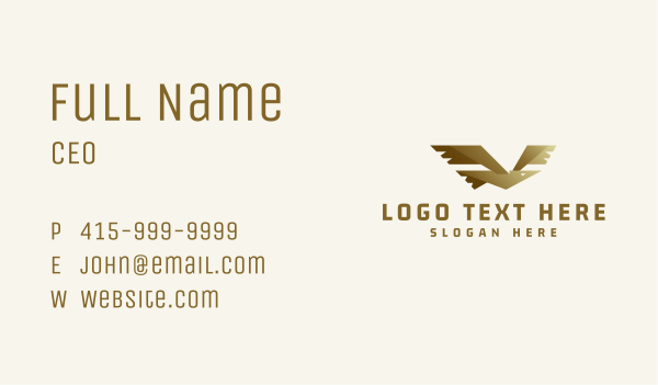 Gold Flying Seagull Business Card Design Image Preview