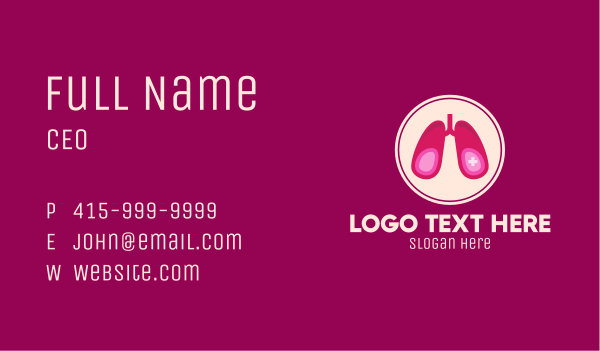 Medical Respiratory Lungs Business Card Design Image Preview