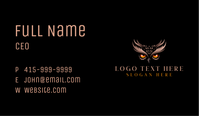 Owl Eyes Hunting Business Card Image Preview