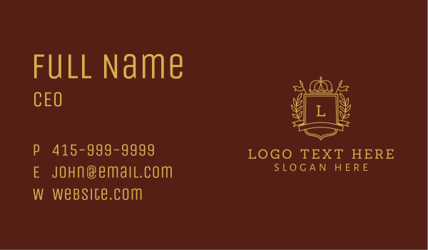 Gold Crown Shield Business Card Design Image Preview