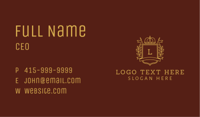 Gold Crown Shield Business Card Image Preview