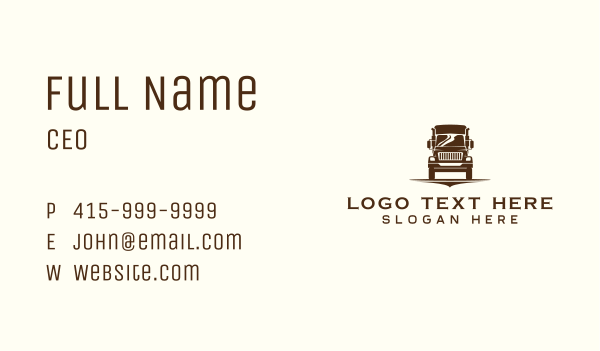 Logistics Delivery Truck Business Card Design Image Preview