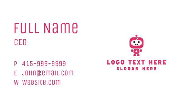 Lightning Robot App Business Card Design Image Preview