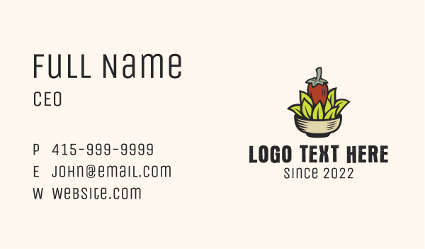 Natural Chili Pepper Bowl Business Card Design Image Preview