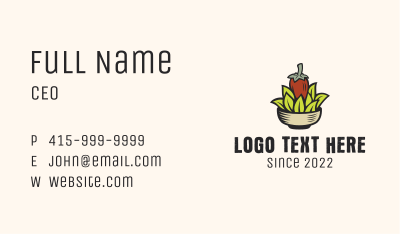 Natural Chili Pepper Bowl Business Card Image Preview