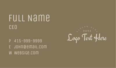 Classic Elegant Wordmark Business Card Image Preview