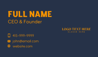 Orange Luxe Wordmark Business Card Design