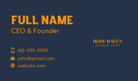 Orange Luxe Wordmark Business Card Image Preview