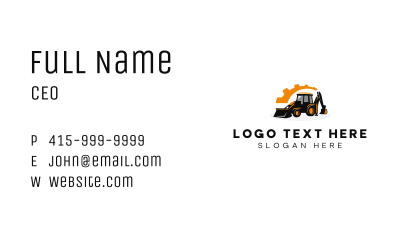 Construction Backhoe Heavy Equipment Business Card Image Preview