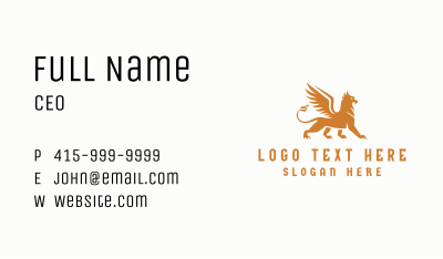 Mythical Gold Griffin  Business Card Image Preview