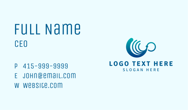 Abstract Ocean Wave Business Card Design Image Preview