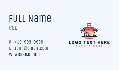 Baggage Sunset Travel Business Card Image Preview