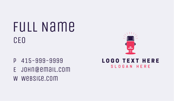 Audio Mic Podcast Business Card Design Image Preview