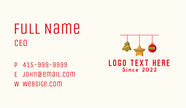 Decorative Christmas Decor Business Card Design Image Preview