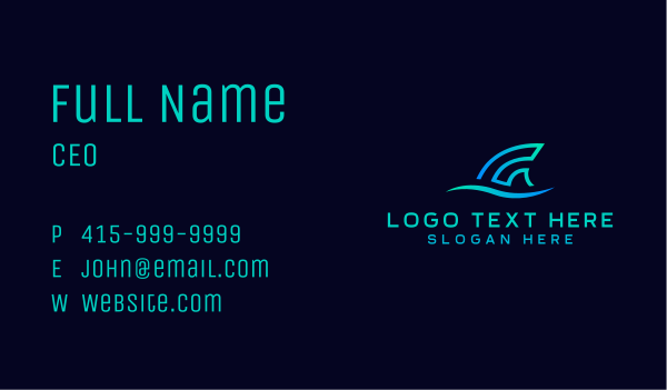 Fin Surf Wave Business Card Design Image Preview