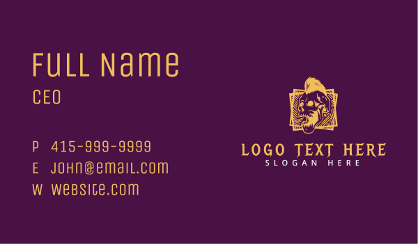Yellow Skull Punk Business Card Design Image Preview