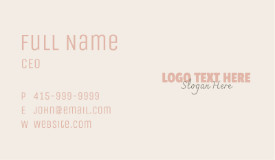 Beauty Cosmetics Wordmark Business Card Image Preview