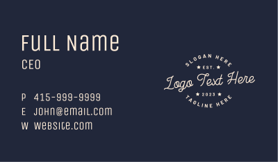 Hipster Generic  Wordmark Business Card Image Preview