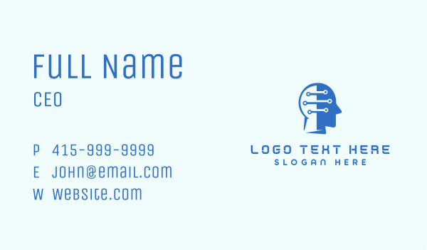 Artificial Intelligence Bot Circuit Business Card Design Image Preview