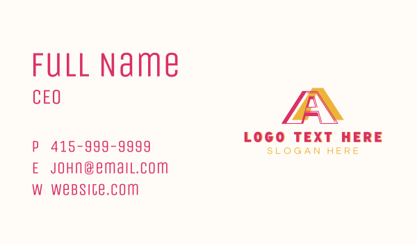 Startup Multimedia Letter A Business Card Design Image Preview