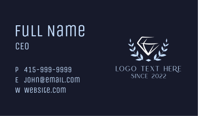 Premium Diamond Jewelry  Business Card
